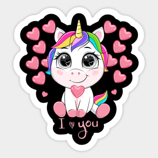 unicorn valentines day Sticker